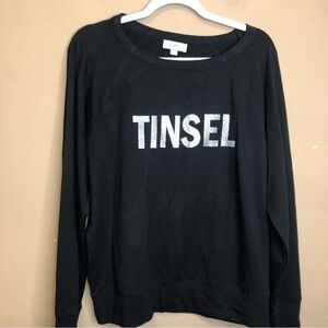 Loft Black Glitter Tinsel Soft Sweater Size M NWT $65